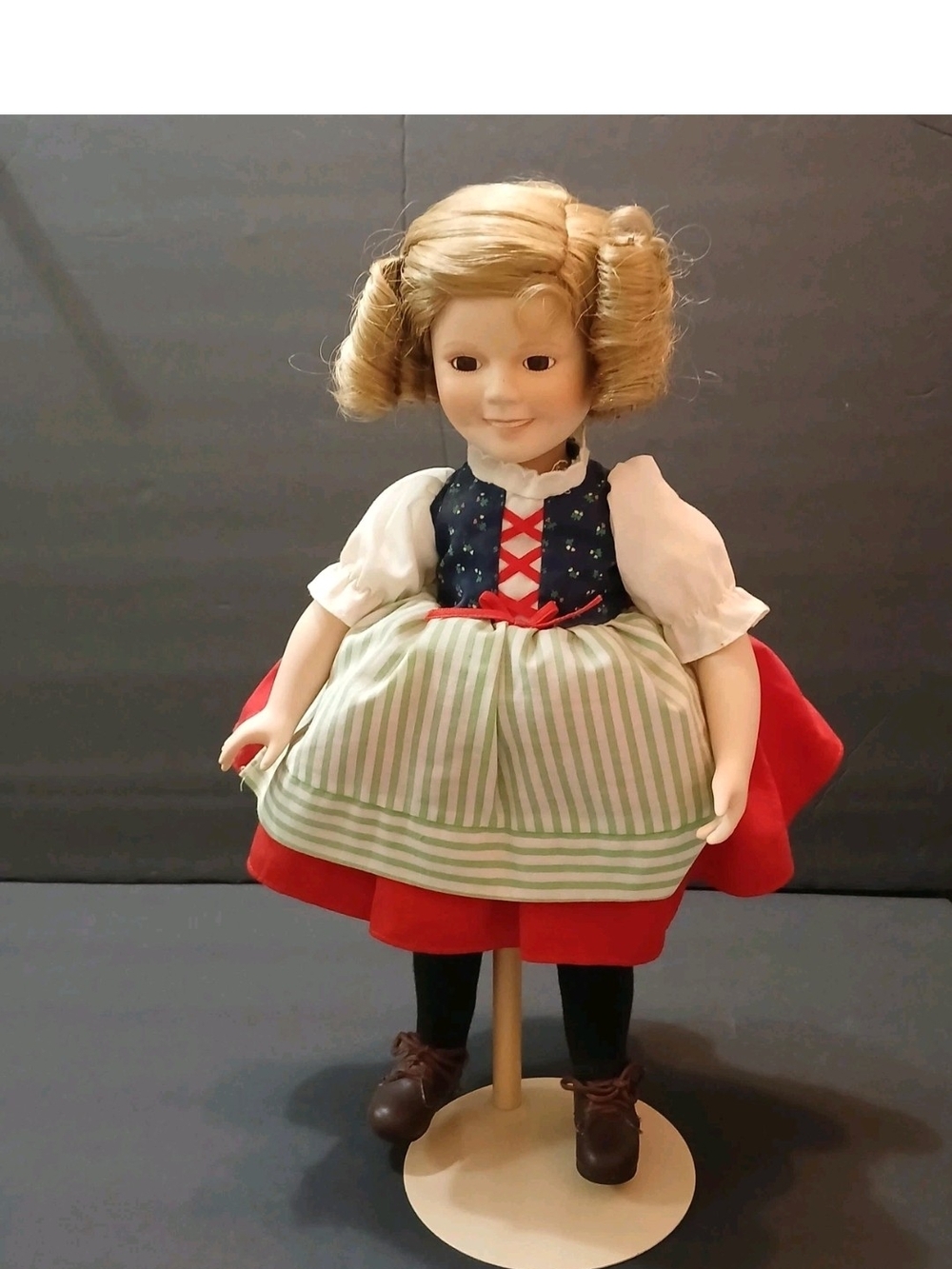 Vintage Shirley Temple Doll Porcelain Dress Hat